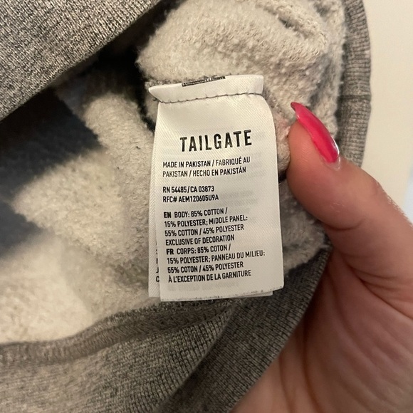 Tailgate by Aerie Gray, Blue, and white Varsity Hoodie Sweatshirt - Picture 3 of 4